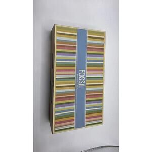 Fossil Black Leather Bifold Wallet Checkbook Credit Card Organizer Snap Closure